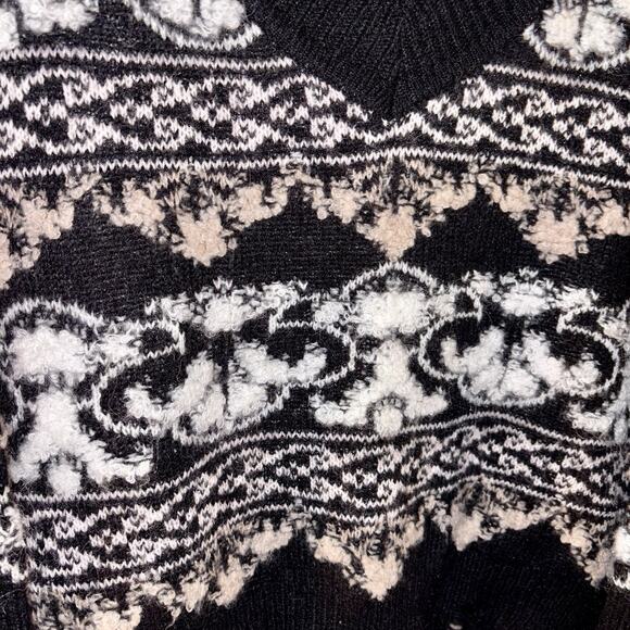 Anthropologie Slouchy V-Neck Distressed Sweater Oversized Soft Cozy SMALL - Picture 4 of 10